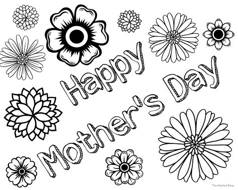 Coloring Printable Mothers Day Cards